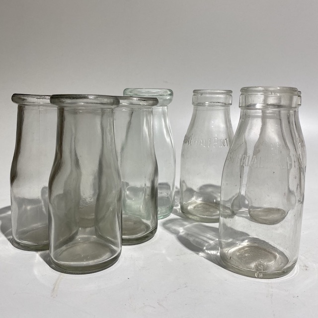 MILK BOTTLE, Small Glass Assorted